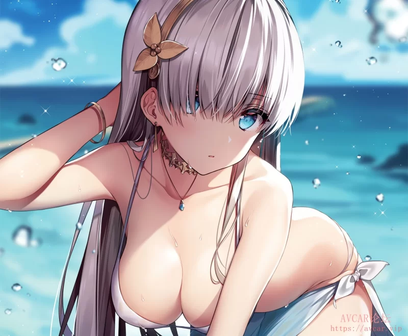 Konachan.com - 290166 aqua_eyes beach bikini breasts cleavage clouds cropped fat.jpg